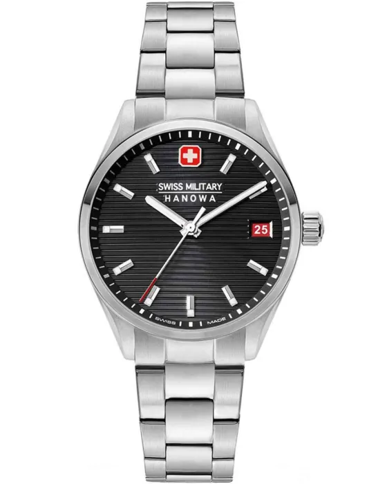 Γυναικείο ρολόι Swiss Military Hanowa Roadrunner SMWLH2200201, Ασημί καντράν, Μπρασελέ από Ανοξείδωτο ατσάλι