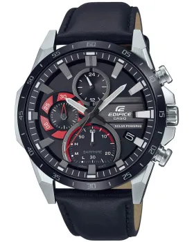 Ανδρικό ρολόι Casio Edifice Solar Chronograph EFS-S620BL-1AVUEF, Μαύρο καντράν, Λουρί από Δερμάτινο