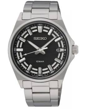 Ανδρικό ρολόι Seiko Racing Sports SUR505P1, Μαύρο καντράν, Μπρασελέ από Ανοξείδωτο ατσάλι