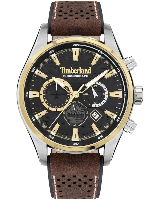 Ανδρικό ρολόι Timberland Aldridge Chronograph TDWGC2102402, Μαύρο καντράν, Λουρί από Δερμάτινο