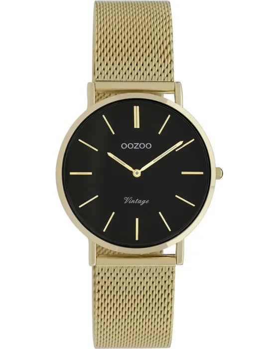 Female watch Oozoo Vintage C9915, Black dial, Bracelet in Metallic