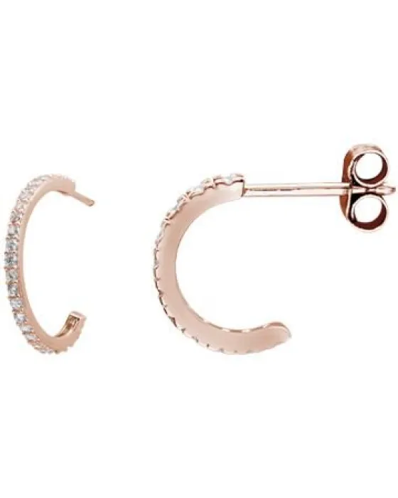 Σκουλαρίκια For You Jewels Elisabetta E03340PP, Ασήμι 925, Ροζ χρυσό