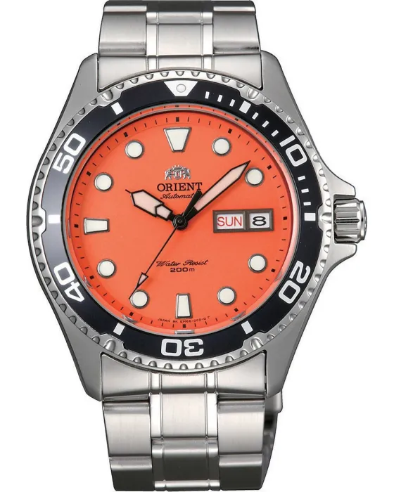 Ανδρικό ρολόι Orient Ray II Automatic FAA02006M9, Πορτοκαλί καντράν, Μπρασελέ από Ανοξείδωτο ατσάλι