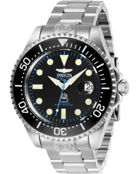 Ανδρικό ρολόι Invicta Pro Diver 27610, Μαύρο καντράν, Μπρασελέ από Ανοξείδωτο ατσάλι