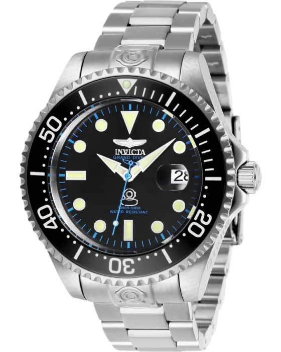 Ανδρικό ρολόι Invicta Pro Diver 27610, Μαύρο καντράν, Μπρασελέ από Ανοξείδωτο ατσάλι