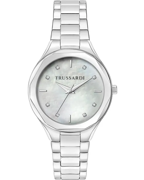 Γυναικείο ρολόι Trussardi T-Small R2453157502, Ασημί καντράν, Μπρασελέ από Ανοξείδωτο ατσάλι