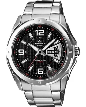 Ανδρικό ρολόι Casio Edifice EF-129D-1AVEF, Μαύρο καντράν, Μπρασελέ από Ανοξείδωτο ατσάλι
