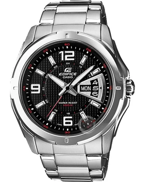 Ανδρικό ρολόι Casio Edifice EF-129D-1AVEF, Μαύρο καντράν, Μπρασελέ από Ανοξείδωτο ατσάλι