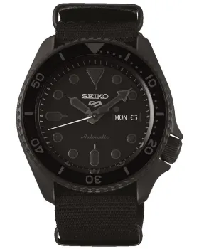 Ανδρικό ρολόι Seiko 5 Sports Automatic SRPD79K1, Μαύρο καντράν, Λουρί από Υφασμάτινο