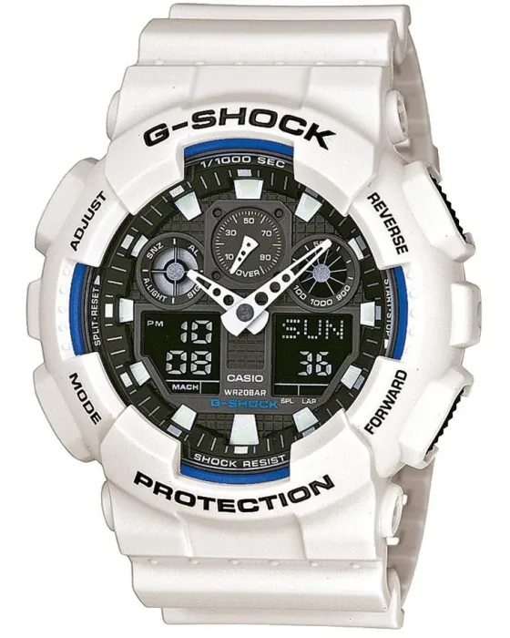 Ανδρικό ρολόι Casio G-Shock GA-100B-7AER, Μαύρο καντράν, Λουρί από Καουτσούκ
