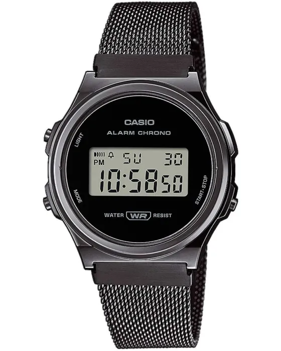 Ανδρικό / Γυναικείο ρολόι Casio Collection A171WEMB-1AEF, Χρυσό καντράν, Μπρασελέ από Ανοξείδωτο ατσάλι