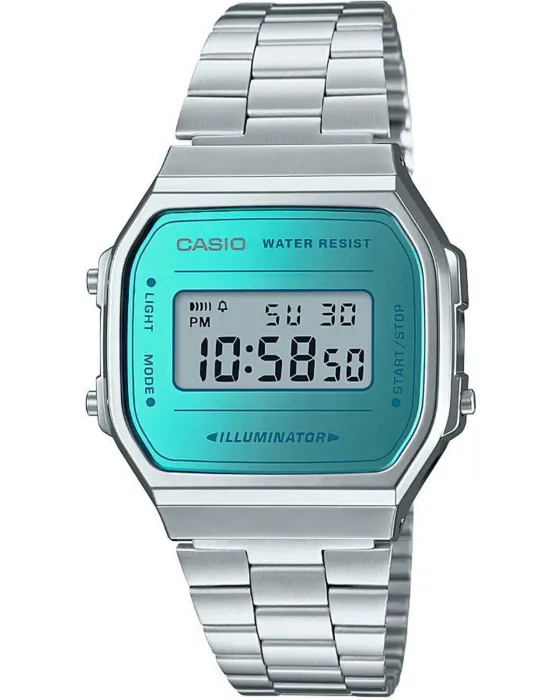 Ανδρικό / Γυναικείο ρολόι Casio Collection A168WEM-2EF, LCD καντράν, Μπρασελέ από Ανοξείδωτο ατσάλι