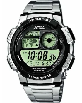Ανδρικό ρολόι Casio Collection AE-1000WD-1AVEF, LCD καντράν, Μπρασελέ από Ανοξείδωτο ατσάλι