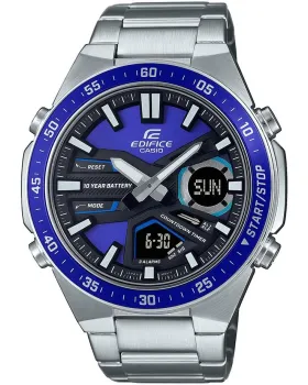 Ανδρικό ρολόι Casio Edifice Chronograph EFV-C110D-2AVEF, Μπλε καντράν, Μπρασελέ από Ανοξείδωτο ατσάλι