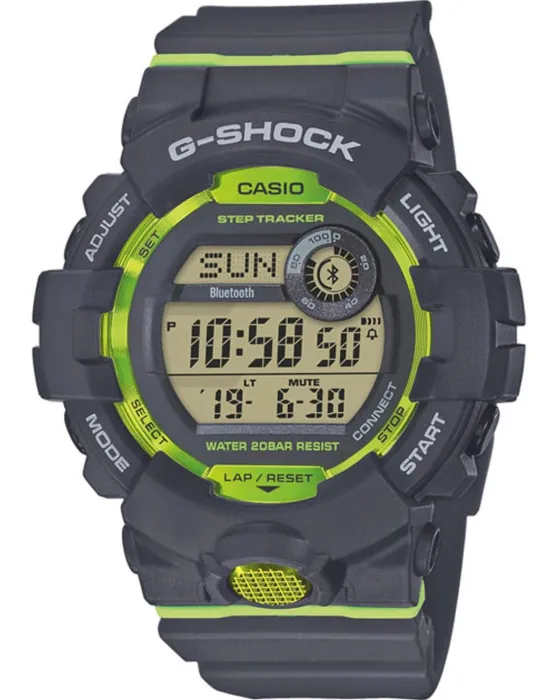 Ανδρικό ρολόι Casio G-Shock GBD-800-8ER, LCD καντράν, Λουρί από Καουτσούκ