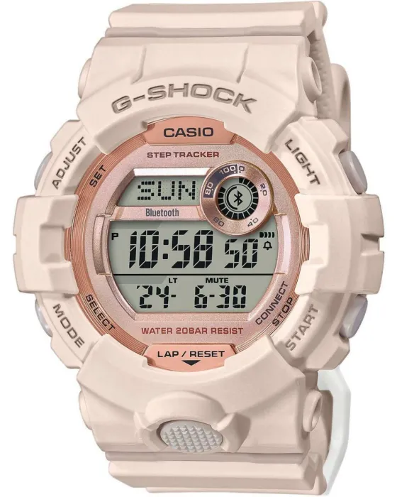 Γυναικείο ρολόι Casio G-Shock GMD-B800-4ER, LCD καντράν, Λουρί από Καουτσούκ