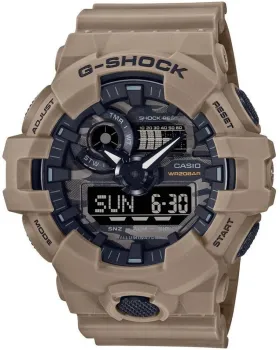 Ανδρικό ρολόι Casio G-Shock GA-700CA-5AER, Μαύρο καντράν, Λουρί από Καουτσούκ