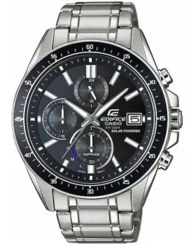 Ανδρικό ρολόι Casio Edifice Solar Chronograph EFS-S510D-1AVUEF, Μαύρο καντράν, Μπρασελέ από Ανοξείδωτο ατσάλι