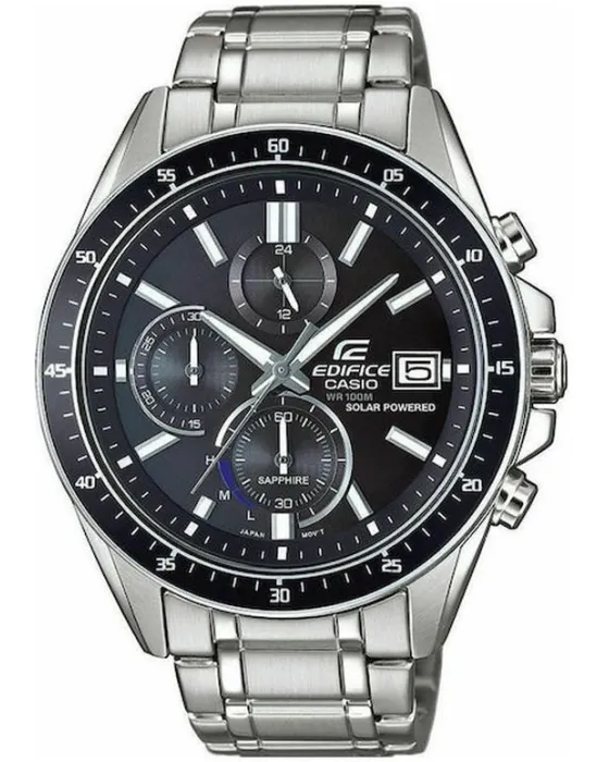 Ανδρικό ρολόι Casio Edifice Solar Chronograph EFS-S510D-1AVUEF, Μαύρο καντράν, Μπρασελέ από Ανοξείδωτο ατσάλι