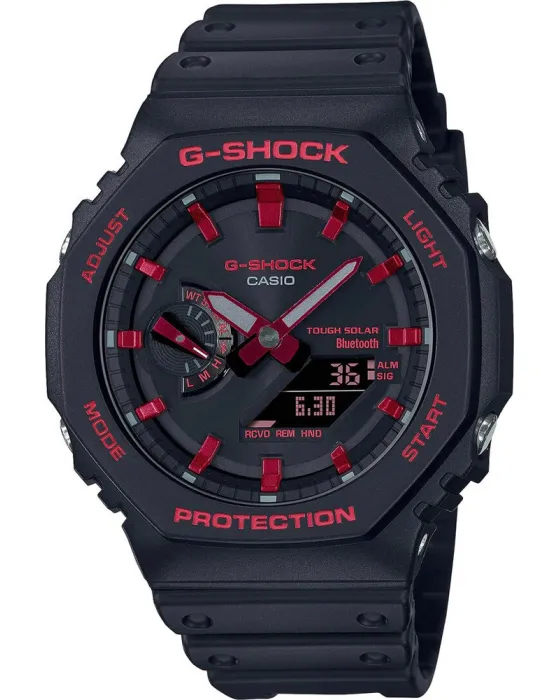 Ανδρικό ρολόι Casio G-Shock GA-B2100BNR-1AER, Μαύρο καντράν, Λουρί από Καουτσούκ