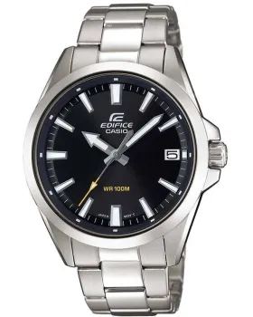 Ανδρικό ρολόι Casio Edifice EFV-100D-1AVUEF, Μαύρο καντράν, Μπρασελέ από Ανοξείδωτο ατσάλι