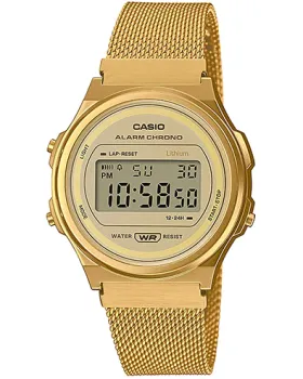 Ανδρικό / Γυναικείο ρολόι Casio Vintage A171WEMG-9AEF, LCD καντράν, Μπρασελέ από Ανοξείδωτο ατσάλι