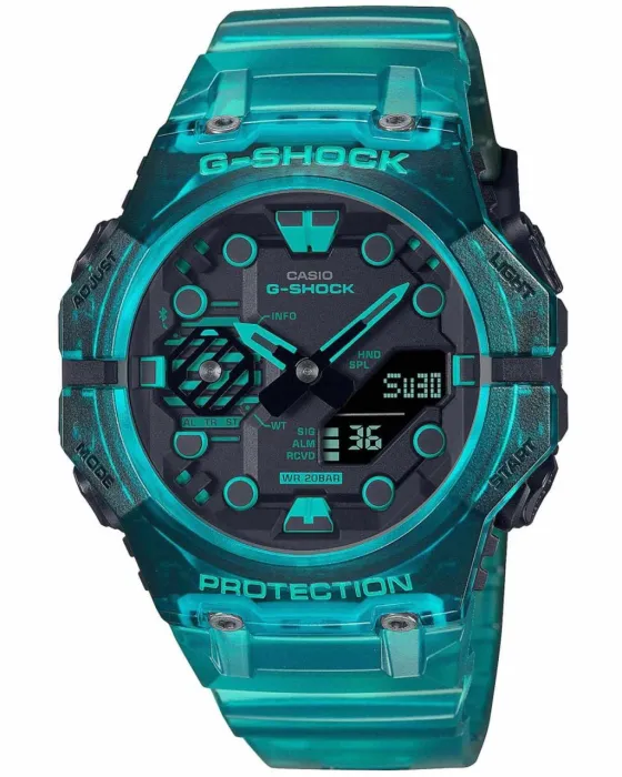 Ανδρικό ρολόι Casio G-Shock Chronograph GA-B001G-2AER, Μαύρο καντράν, Λουρί από Καουτσούκ