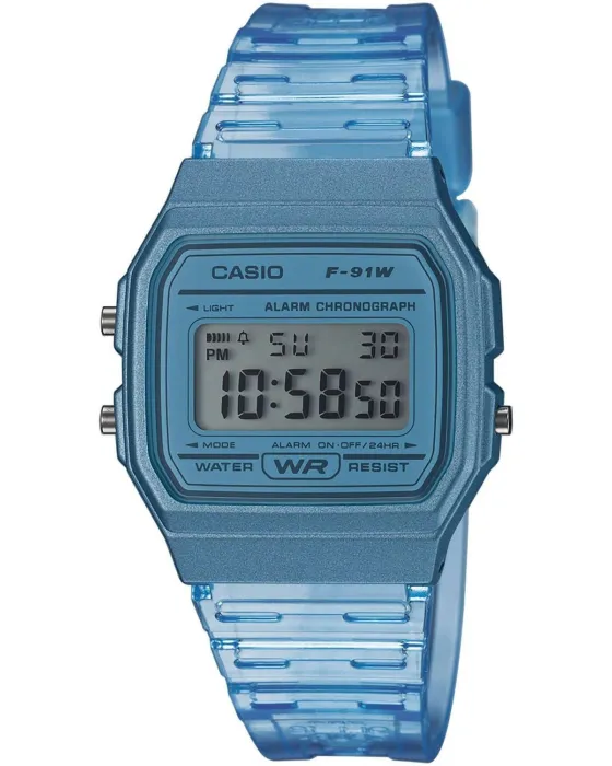 Γυναικείο ρολόι Casio Collection F-91WS-2EF, LCD καντράν, Λουρί από Καουτσούκ