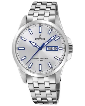Ανδρικό ρολόι Festina F20357/1, Ασημί καντράν, Μπρασελέ από Ανοξείδωτο ατσάλι