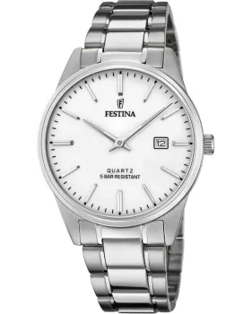 Ανδρικό / Γυναικείο ρολόι Festina F20511 / 2, Λευκό καντράν, Μπρασελέ από Ανοξείδωτο ατσάλι