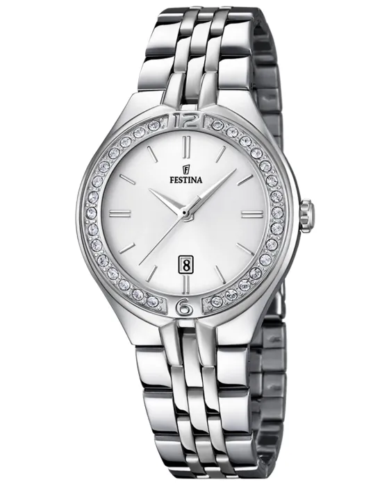 Γυναικείο ρολόι Festina Mademoiselle F16867 / 1, Λευκό καντράν, Μπρασελέ από Ανοξείδωτο ατσάλι