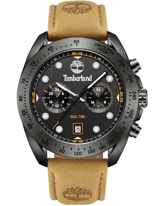 Male watch Timberland Carrigan TDWGF2230501, Black dial, Strap in Leather