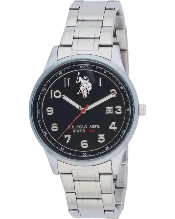 Men's watch U.S. Polo Assn. USP7114BK, Black dial, Bracelet in Stainless Steel