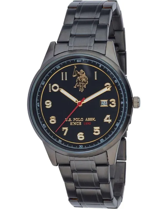 Male watch U.S. Polo Assn. USP7119GY, Black dial, Bracelet in Stainless Steel