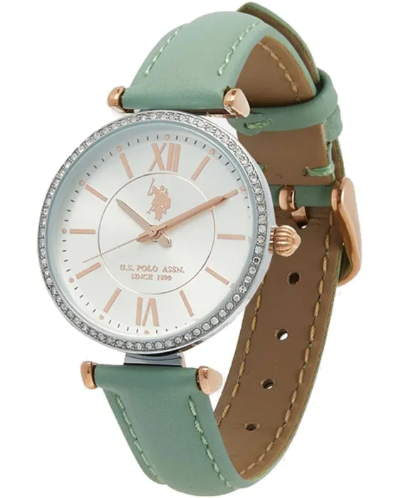 Women's watch U.S. Polo Assn. USP8193AQ, White dial, Strap in Leather