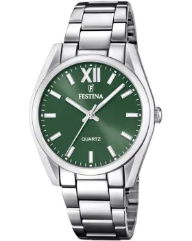 Γυναικείο ρολόι Festina Alegria F20622/4, Πράσινο καντράν, Μπρασελέ από Ανοξείδωτο ατσάλι