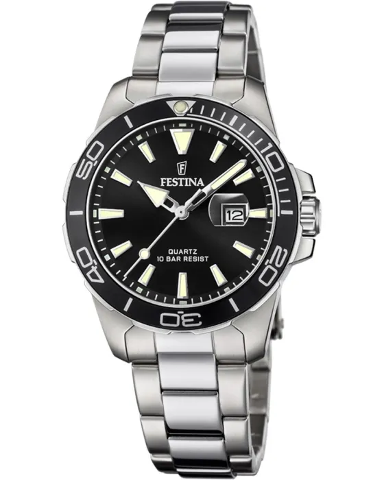 Γυναικείο ρολόι Festina F20503 / 4, Μαύρο καντράν, Μπρασελέ από Ανοξείδωτο ατσάλι