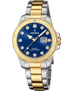 Γυναικείο ρολόι Festina F20504/3, Μπλε καντράν, Μπρασελέ από Ανοξείδωτο ατσάλι