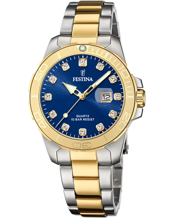 Γυναικείο ρολόι Festina F20504/3, Μπλε καντράν, Μπρασελέ από Ανοξείδωτο ατσάλι