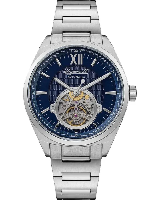 Ανδρικό ρολόι Ingersoll Shelby Automatic I10902B, Μπλε καντράν, Μπρασελέ από Ανοξείδωτο ατσάλι