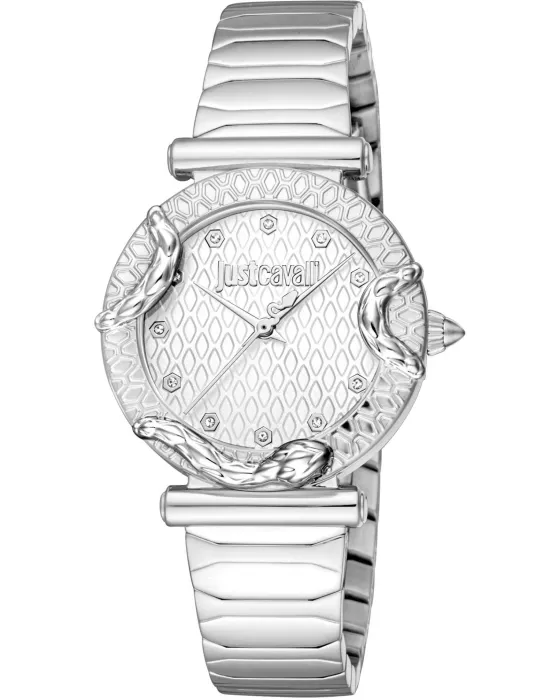 Γυναικείο ρολόι Just Cavalli Atrani JC1L234M0215, Ασημί καντράν, Μπρασελέ από Ανοξείδωτο ατσάλι