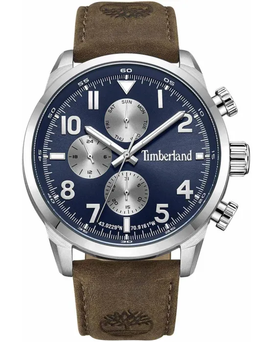 Men's watch Timberland Henniker II TDWGF0009501, Blue dial, Strap in Leather