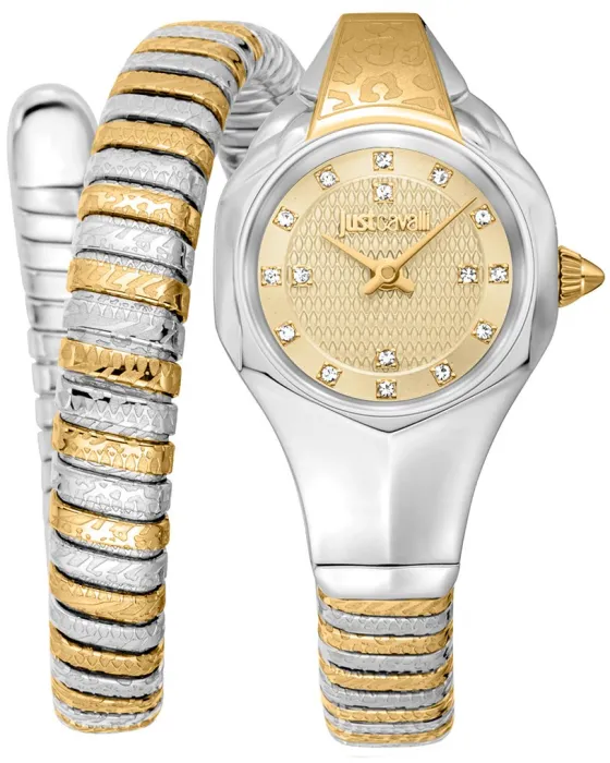 Γυναικείο ρολόι Just Cavalli Amalfi JC1L270M0055, Χρυσό καντράν, Μπρασελέ από Ανοξείδωτο ατσάλι