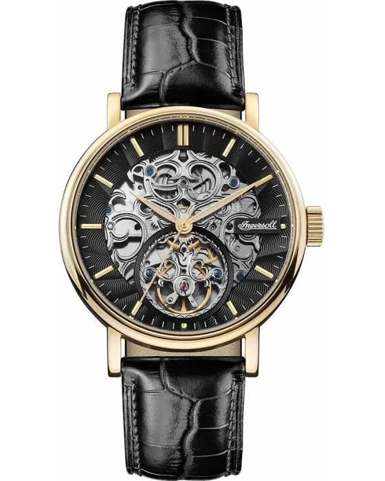 Ανδρικό ρολόι Ingersoll Charles Automatic I05802, Μαύρο καντράν, Λουρί από Δερμάτινο