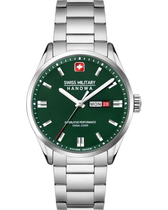 Men's watch Swiss Military Hanowa Maxed SMWGH0001603, Green dial, Bracelet in Stainless Steel