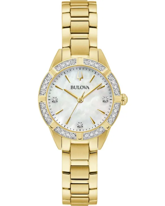 Female watch Bulova Sutton Diamonds 98R297, Mother Of Pearl dial, Bracelet in Stainless Steel