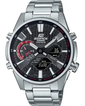 Ανδρικό ρολόι Casio Edifice Solar Bluetooth ECB-S100D-1AEF, Μαύρο καντράν, Μπρασελέ από Ανοξείδωτο ατσάλι