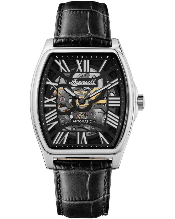 Ανδρικό ρολόι Ingersoll California Automatic I14202, Μαύρο καντράν, Λουρί από Δερμάτινο