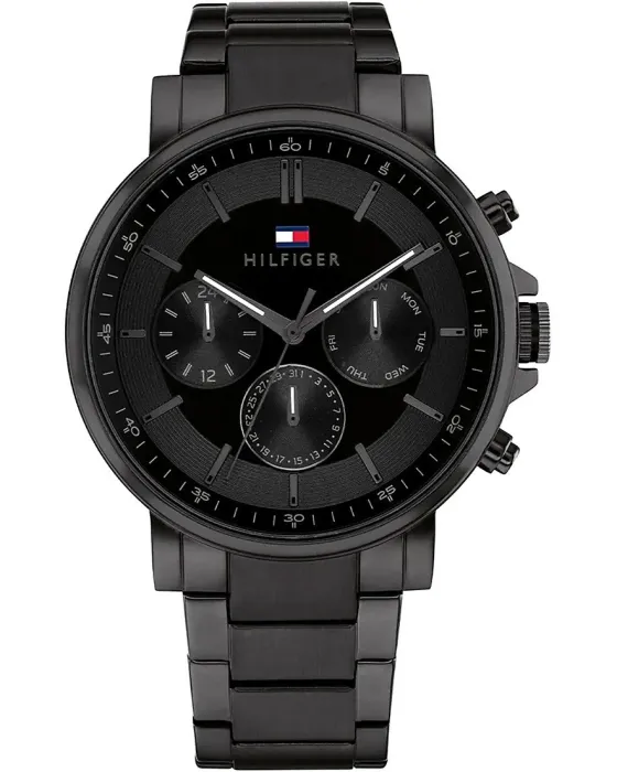 Ανδρικό ρολόι Tommy Hilfiger Tyson 1710590, Μαύρο καντράν, Μπρασελέ από Ανοξείδωτο ατσάλι
