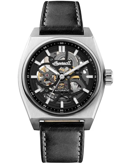 Men's watch Ingersoll Vert Automatic I14301, Black dial, Strap in Leather